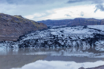 Solheimajokull glacier in southern Iceland