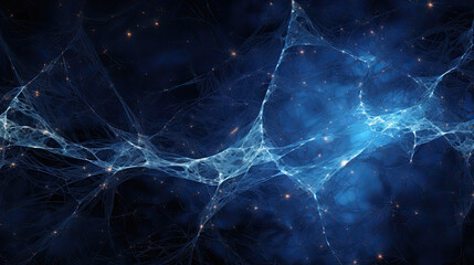 Blue cosmic webs - obrazy, fototapety, plakaty