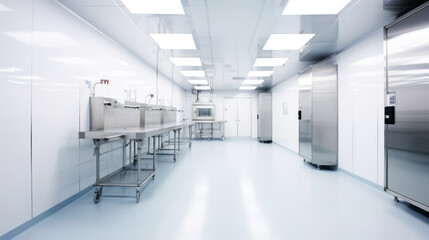 Fantastic futuristic dissection room, bright and clean