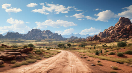 Fototapeta na wymiar a dirt road in the desert