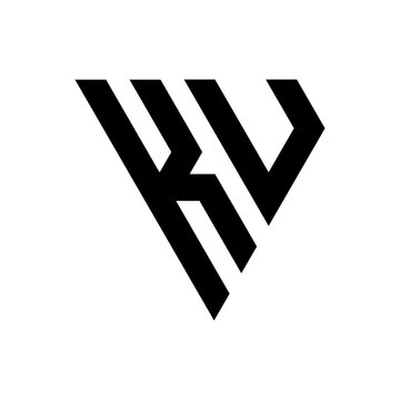 Triangle Letter KU Logo Design