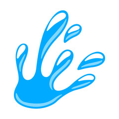 Water splash illustration. Aqua or liquid in motion.