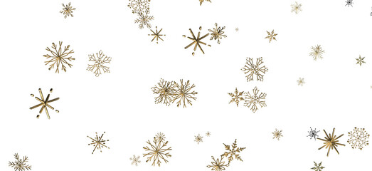 Snowflake Dance: Radiant 3D Illustration Showcasing Falling Christmas Snowflakes in Harmony
