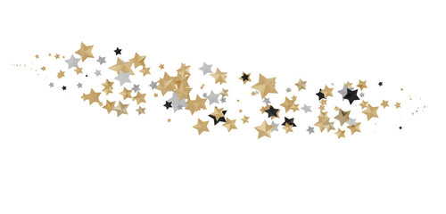 Ethereal Rain of Gold: Step into a Captivating 3D Stars Shower