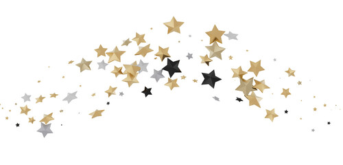 Ethereal Rain of Gold: Step into a Captivating 3D Stars Shower