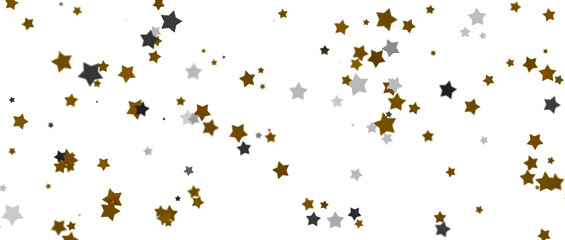 Gilded Wonders Unleashed: 3D Gold Stars Rain Illustration Mesmerizes Viewers