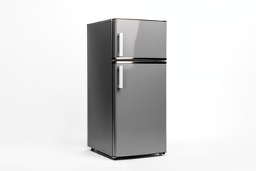 Fridge on white background. gray two-chamber refrigerator on white background.Fridge Isolated on White Background