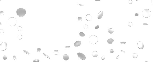 Gilded Festivity: Brilliant 3D Illustration Showcasing a Shower of silver Confetti