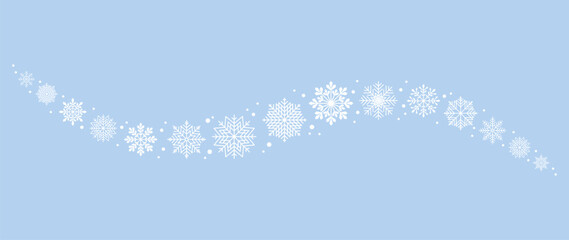Winter background with snowflakes and snow. Vector illustration.