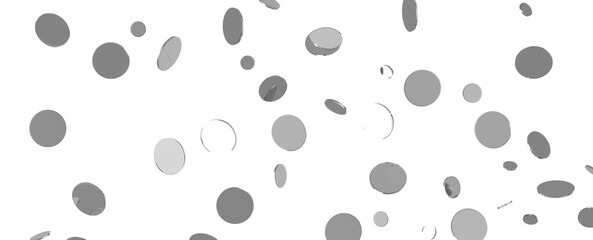 Radiant Festivity: Spectacular 3D Illustration Showcasing Radiating silver Confetti