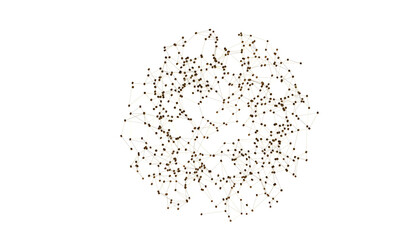 Abstract 3d rendering of network concept. Modern background. Futuristic shape with spheres and lines. Design for poster, cover,