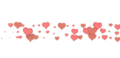 hearts isolated on transparent background. Valentine’s day design.