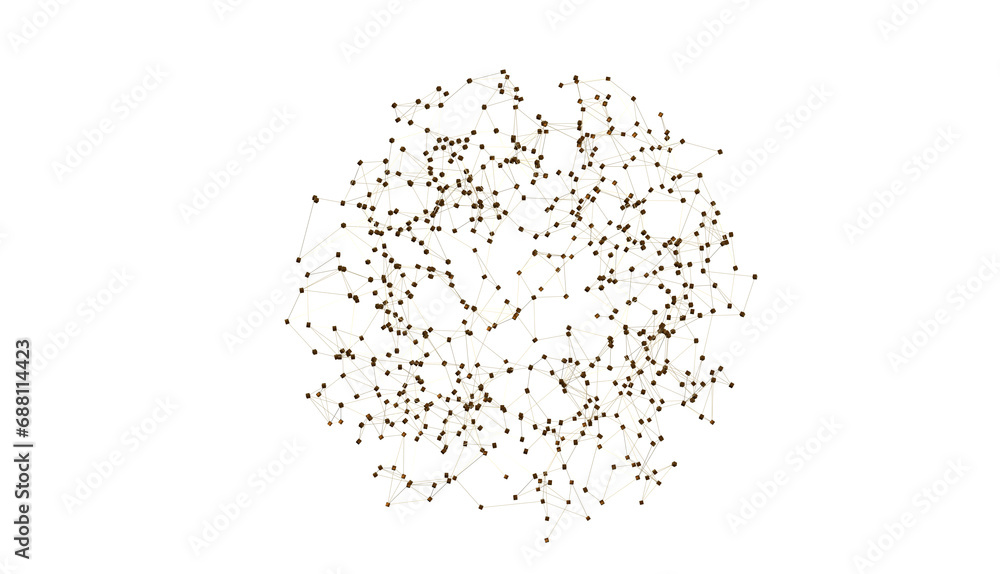 Aufkleber Abstract connected dots and lines. Concept of AI technology, Motion of digital data flow.
