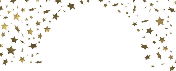 Gleaming Celestial Display: 3D Gold Stars Rain Illustration Mesmerizes