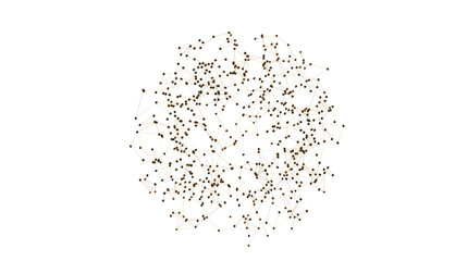 Abstract connected dots and lines. Concept of AI technology, Motion of digital data flow.