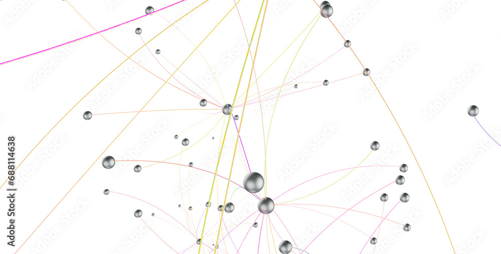 Aufkleber abstract 3d rendering of network concept. modern background. futuristic shape with spheres and lines