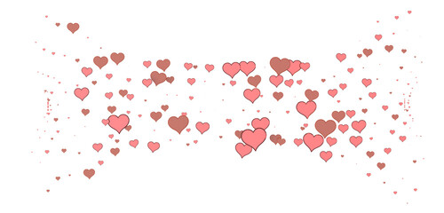 hearts isolated on transparent background. Valentine’s day design.