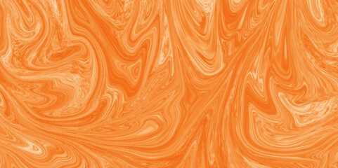  abstract orange liquid painting artistic graphic acrylic texture with marble pattern Coloring ink flowing and mixing in milk texture. background image - obrazy, fototapety, plakaty
