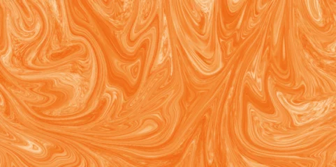 Fotobehang  abstract orange liquid painting artistic graphic acrylic texture with marble pattern Coloring ink flowing and mixing in milk texture. background image © Shahadath