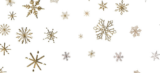 Snowflake Dance: Radiant 3D Illustration Showcasing Falling Christmas Snowflakes in Harmony