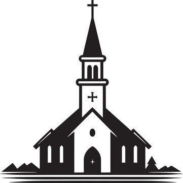 Heavenly Haven Church Logo Illustration Sanctified Silhouette Iconic Church Image