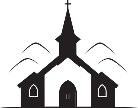 Majestic Sanctuary Church Logo Icon Reverent Architecture Iconic Church Mark