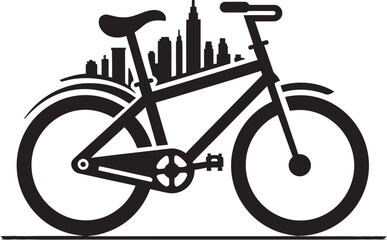 Cityscape Spin Bicycle Vector Icon Metro Motion Iconic City Bicycle Symbol