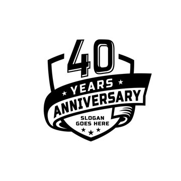 40 years anniversary celebration design template. 40th anniversary logo. Vector and illustration.