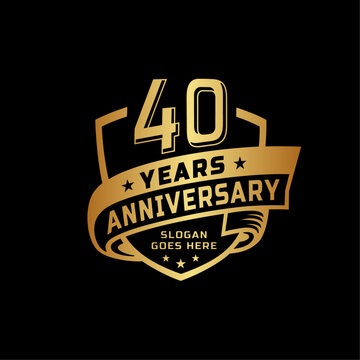 40 years anniversary celebration design template. 40th anniversary logo. Vector and illustration.