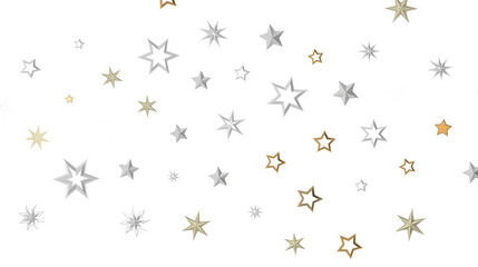XMAS Stars - Holiday golden decoration, glitter frame isolated -