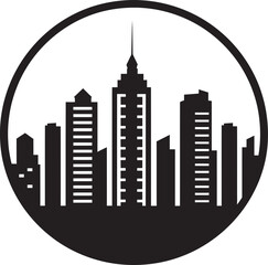 Downtown Architecture Iconic Cityscape Design Cityscape Silhouette Buildings Logo Illustration