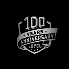 100 years anniversary celebration design template. 100th anniversary logo. Vector and illustration.