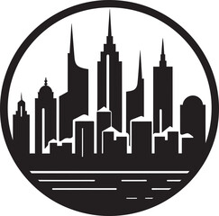 Obraz premium Architectural Aura Iconic Cityscape Design Cityscape Vision Buildings Logo Image