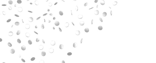 silver  Delight: Captivating 3D Illustration of Joyful silver Confetti