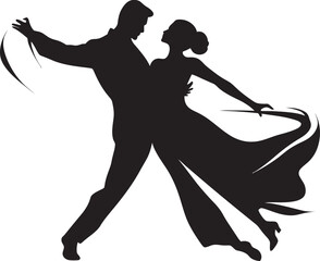 Ethereal Elegance Iconic Dance Design Swirling Symphony Couple Logo Image
