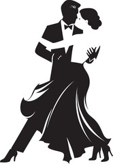 Synchronized Splendor Iconic Dance Symbol Ballroom Serenity Couple Logo Design
