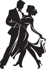 Timeless Twirl Iconic Couple Mark Elegant Ensemble Couple Logo Symbol