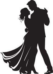 Enchanting Movement Dancing Couple Vector Emblem Rhythmic Reverie Dance Icon Illustration