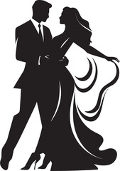 Harmonic Flourish Iconic Dance Design Graceful Rhythm Couple Logo Image