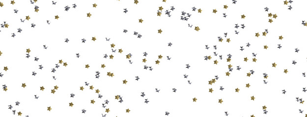 Gilded Wonders Unleashed: 3D Gold Stars Rain Illustration Mesmerizes Viewers