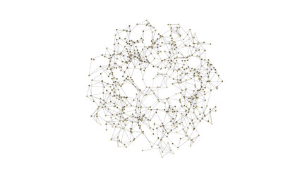 Abstract plexus blue geometry background. Digital technology network connection concept. 3D rendered illustration
