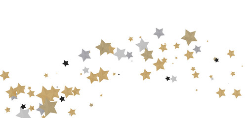 Gilded Wonders Unleashed: 3D Gold Stars Rain Illustration Mesmerizes Viewers