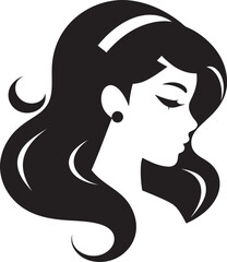 Sublime Beauty Iconic Girl Face Image Gentle Visage Girl Face Vector Icon