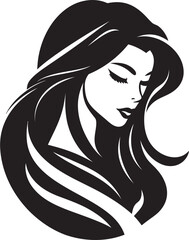 Timeless Radiance Girl Face Logo Design Captivating Aura Iconic Face Image