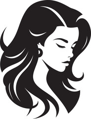 Sublime Grace Girl Face Logo Illustration Timeless Sophistication Iconic Face Image