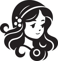 Timeless Sophistication Iconic Face Image Youthful Charm Girl Face Vector Emblem
