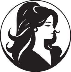 Serenity in Grace Girl Face Emblem Design Sublime Features Girl Face Logo Icon