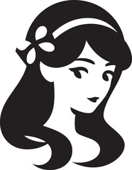 Effortless Beauty Girl Face Vector Icon Ethereal Charm Iconic Girl Face Design