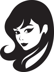 Captivating Aura Iconic Girl Face Mark Serene Elegance Girl Face Logo Symbol