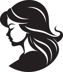 Obraz premium Radiant Innocence Girl Face Vector Symbol Captivating Contours Iconic Girl Face Emblem